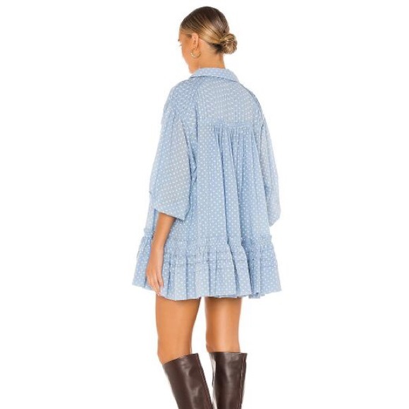 Free People blue button down dress - Picture 3 of 7